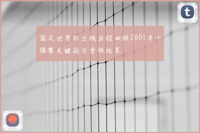 国足世界杯出线历程回顾2001年十强赛关键战与晋级结果